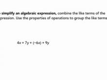 Simplifying Algebraic Expressions by Combining Like Terms